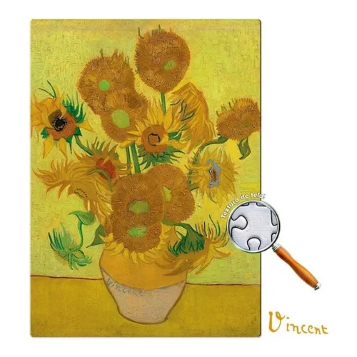 Vincent Van Gogh: Retrato e Girassóis - Quebra-cabeça - Combo 2000 peças, Toyster Brinquedos Vincent Van Gogh: Retrato e Girassóis - Quebra-cabeça - Combo 2000 peças, Toyster Brinquedos